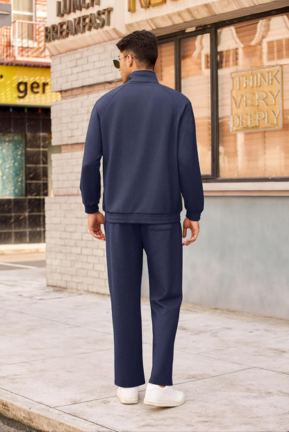 Men'S Tracksuit 2 Piece Waffle Hoodie Sweatsuits Sets Athletic Jogging Suits with Pocket
