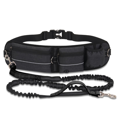 Adjustable Dog Walking Sports Waist Bag with Leash