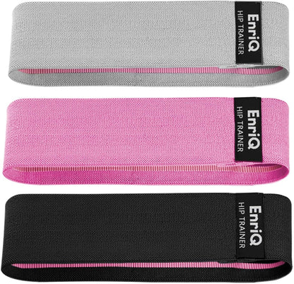 Booty Bands Fabric Resistance Bands for Legs and Butt - Non Slip Cloth Hip Bands Elastic Workout Bands - Activate Glutes and Thighs - Made of Premium Elastic Fabric