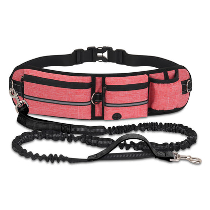 Adjustable Dog Walking Sports Waist Bag with Leash