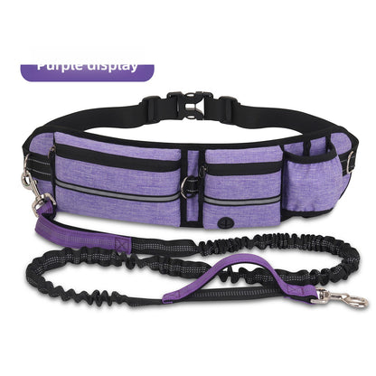 Adjustable Dog Walking Sports Waist Bag with Leash