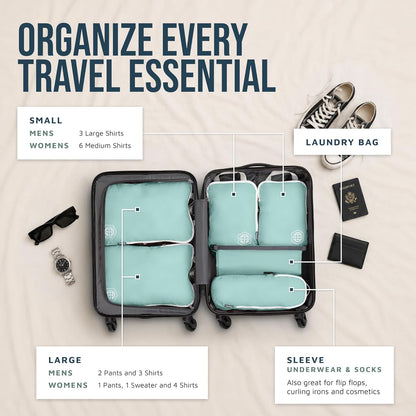 Compression Packing Cubes for Carry-On Travel 6-Pack