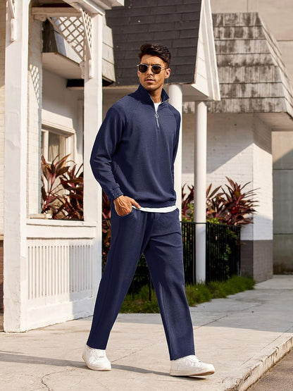 Men'S Tracksuit 2 Piece Waffle Hoodie Sweatsuits Sets Athletic Jogging Suits with Pocket