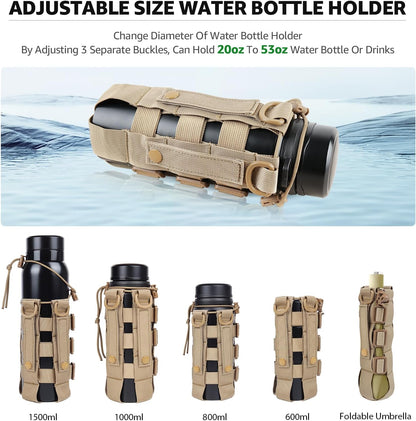 Molle Water Bottle Holder for 20 32 36 48 Oz Water Bottle