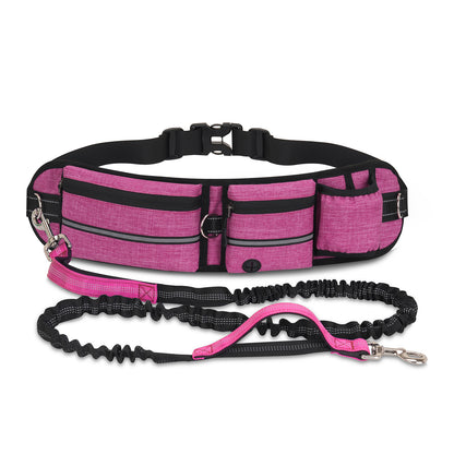 Adjustable Dog Walking Sports Waist Bag with Leash