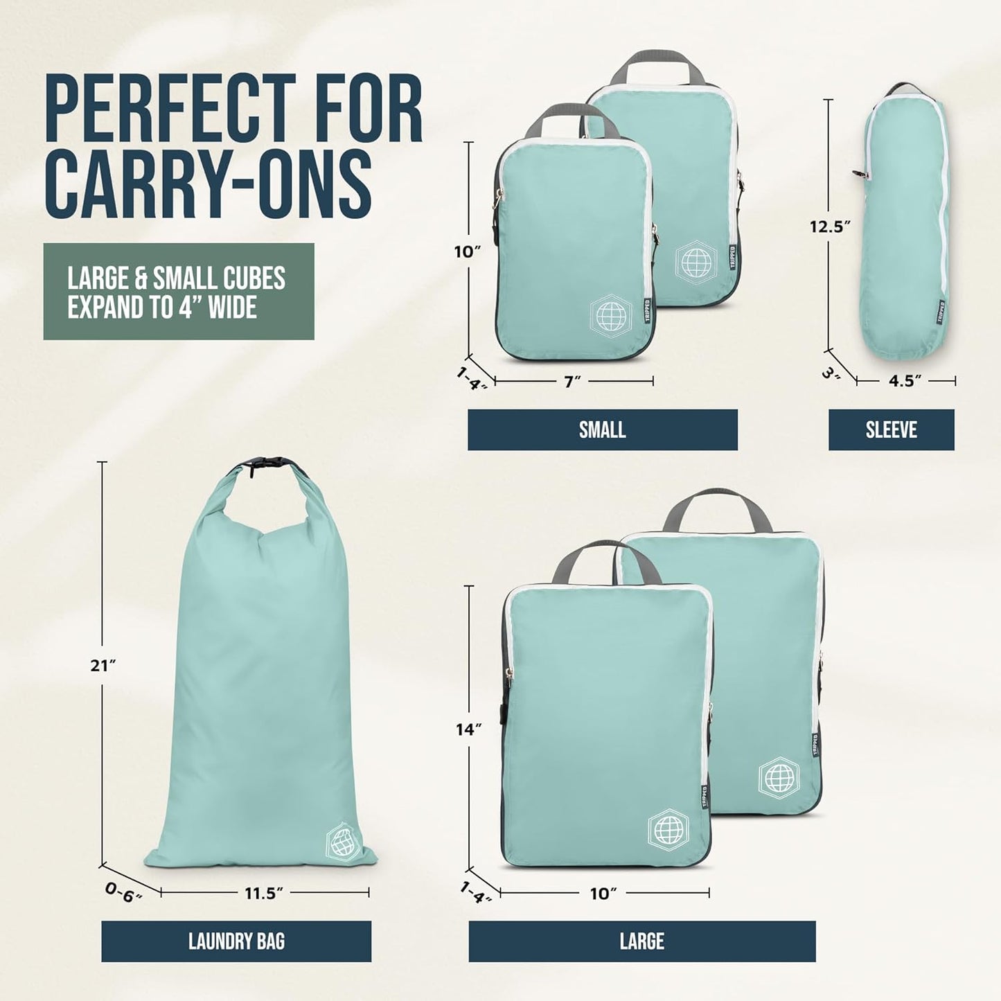 Compression Packing Cubes for Carry-On Travel 6-Pack