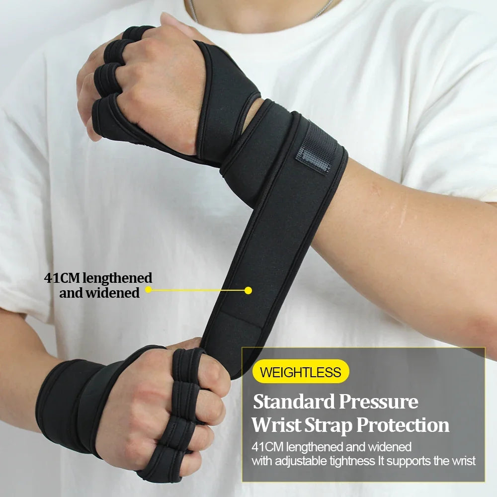 Fit Active Sports New Ventilated Weight Lifting Workout Gloves with Built-In Wrist Wraps for Men and Women - Great for Gym Fitness, Cross Training, Hand Support & Weightlifting.