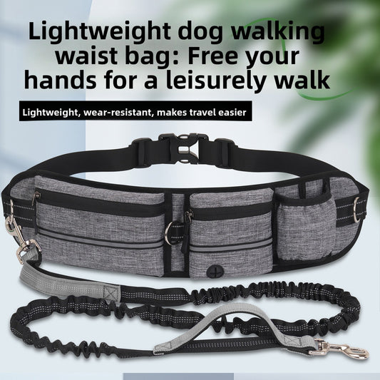 Adjustable Dog Walking Sports Waist Bag with Leash