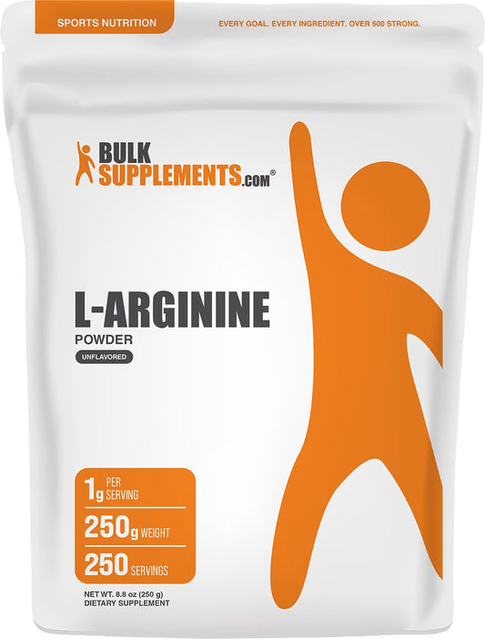 Bulksupplements L-Arginine Powder - Arginine Supplement - Unflavored, 250G (8.8)