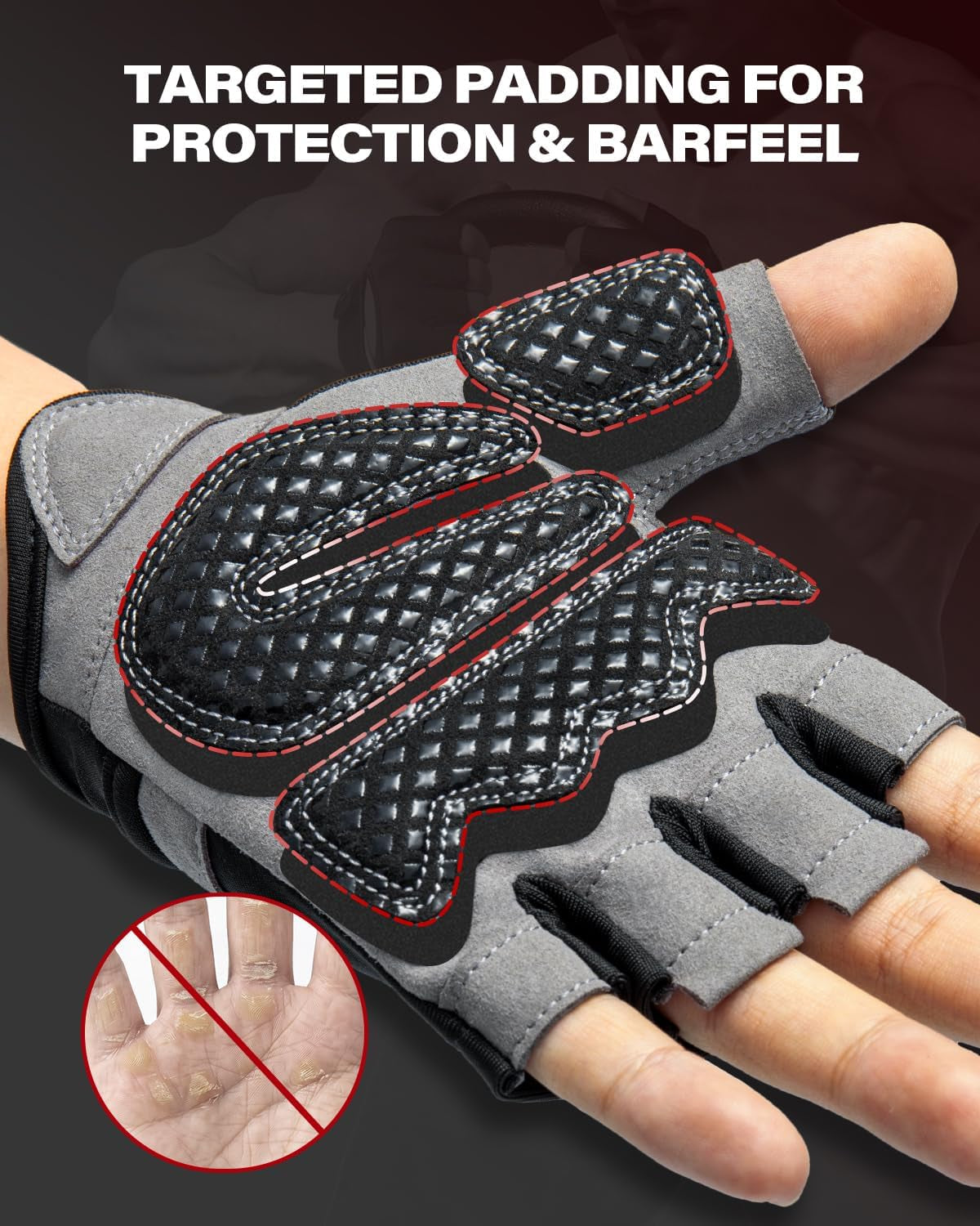 Workout Gloves for Men and Women, Weight Lifting Gloves with Excellent Grip, Lightweight Gym Gloves for Weightlifting, Cycling, Exercise, Crosstraining, Pull Ups, Fitness, Climbing and Rowing