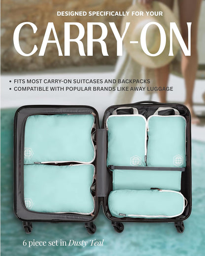 Compression Packing Cubes for Carry-On Travel 6-Pack