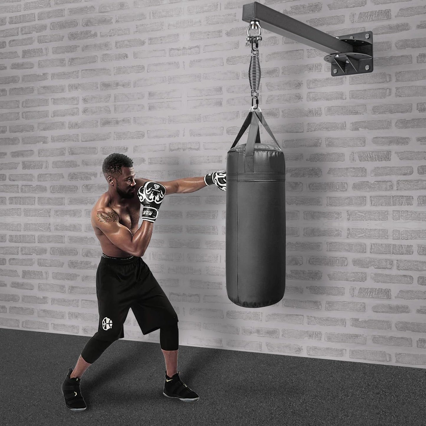 Adjustable Wall-Mounted Boxing Bag Rack